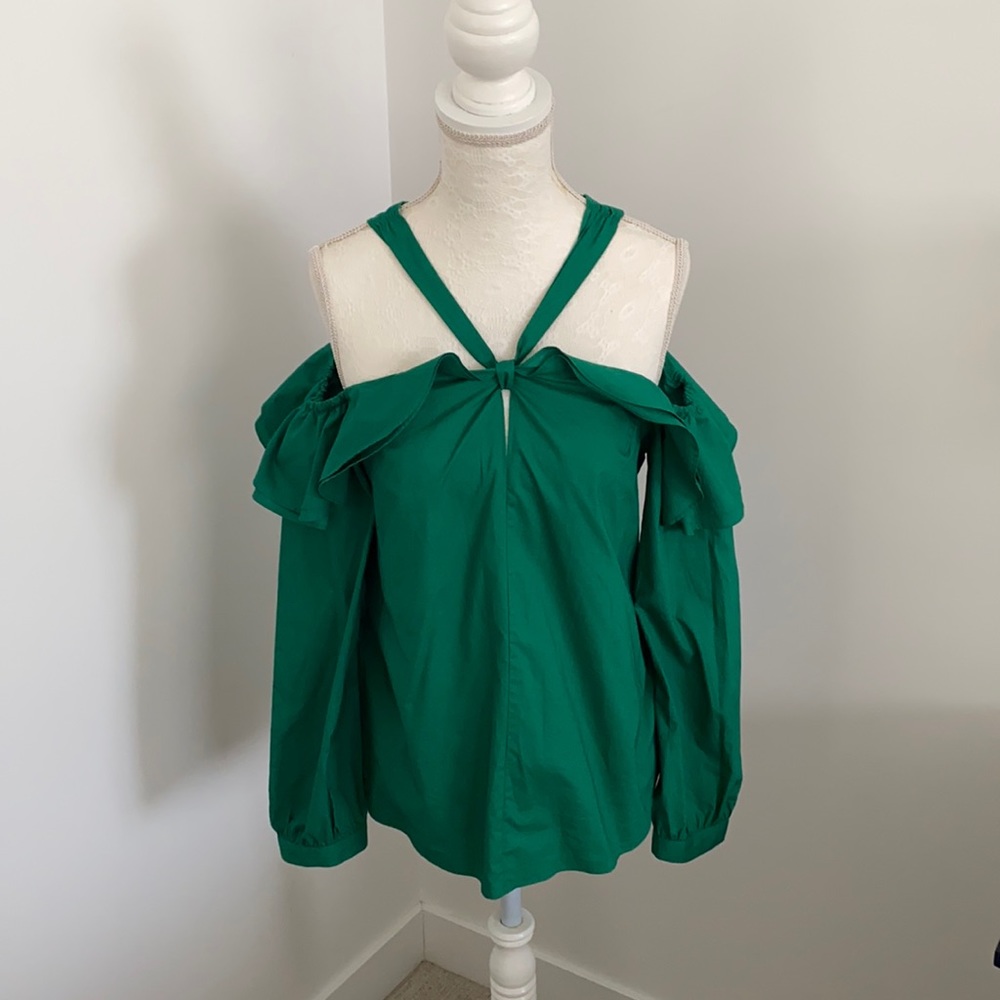 Jcrew NWOT green cotton blouse